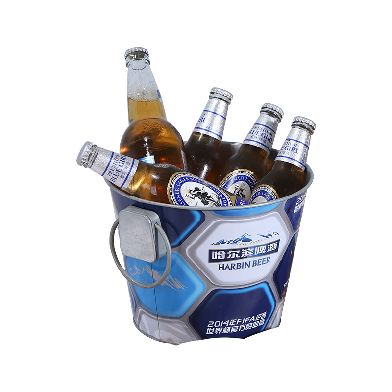 可批发绿色印刷图案 适用于酒吧派对KTV装饰提手啤酒冰桶  5L冰桶