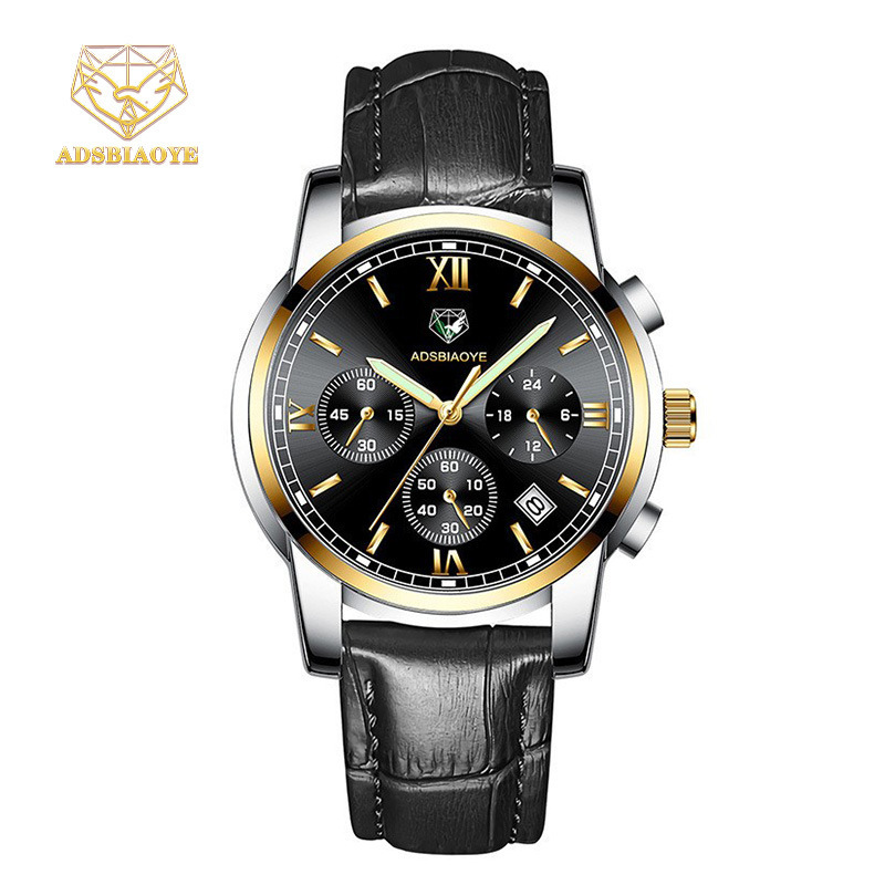 Swiss Aida Fully Automatic Quartz Non-Men's Export Luminous Waterproof Dial Business Watch Large Wristwatch Calendar