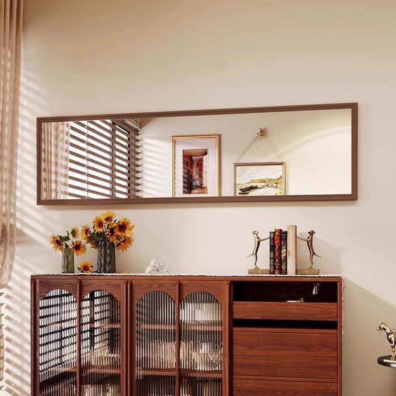 ✅美式复古装饰镜卧室家用壁挂上墙穿衣镜咖啡厅餐厅创意横版大镜