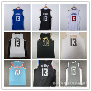 embroidered version of the basketball jersey clippers no. 13 george jersey basketball jerse Clippers