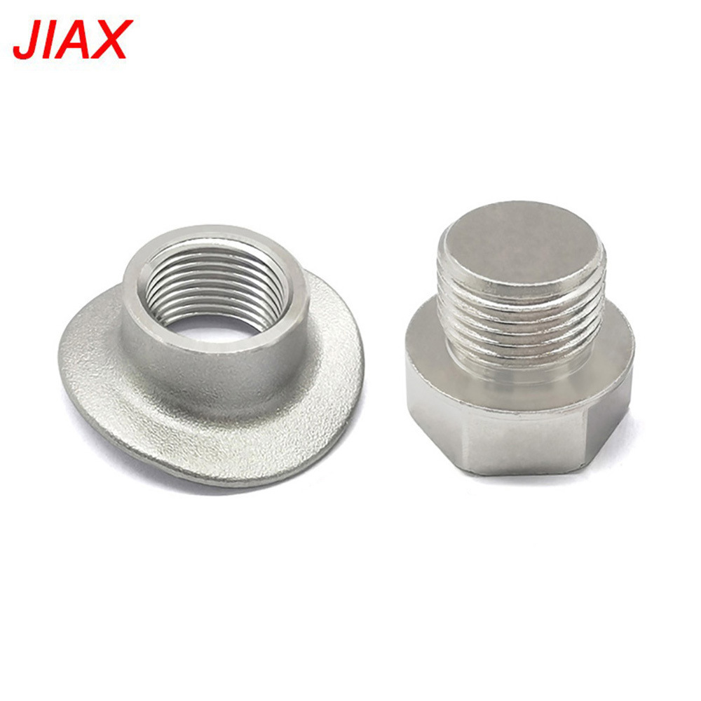 Automotriz M18 * 1.5 Tipo de tapa de detector Junta de soldadura Adaptador de tubo de escape Tuerca de acero inoxidable Tapón de rosca niquelado de hierro
