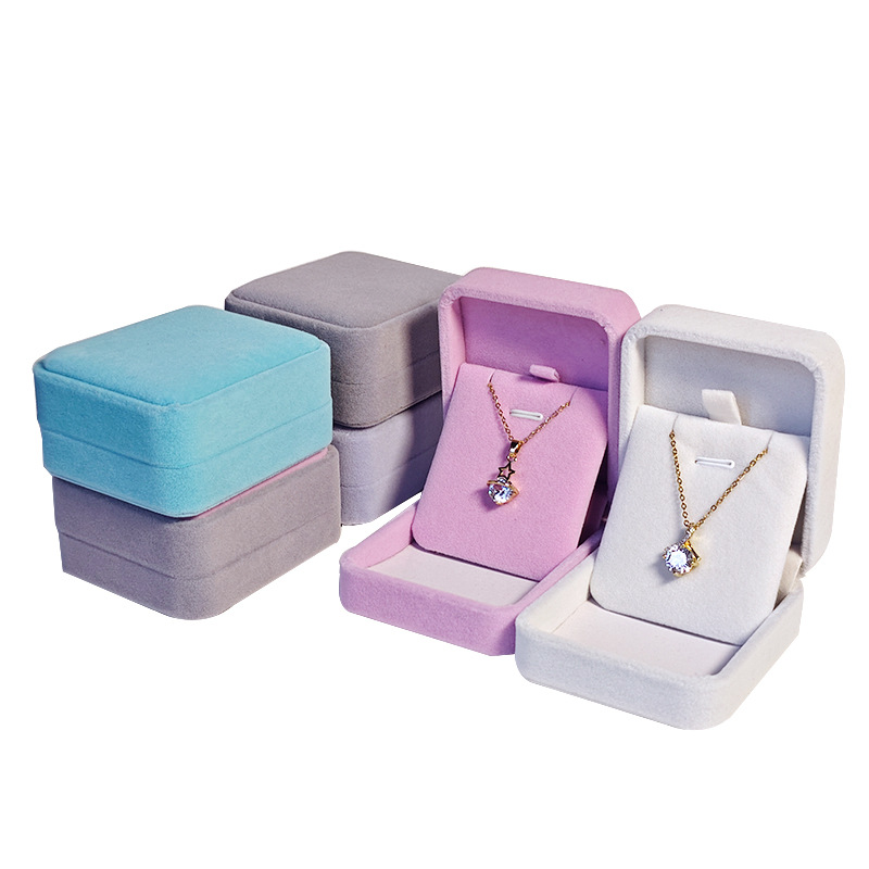 Caja de joyería de lana de textura de cabello redondeada caja de collares al por mayor caja de pendientes colgante brazalete caja de anillo caja de joyería caja de embalaje
