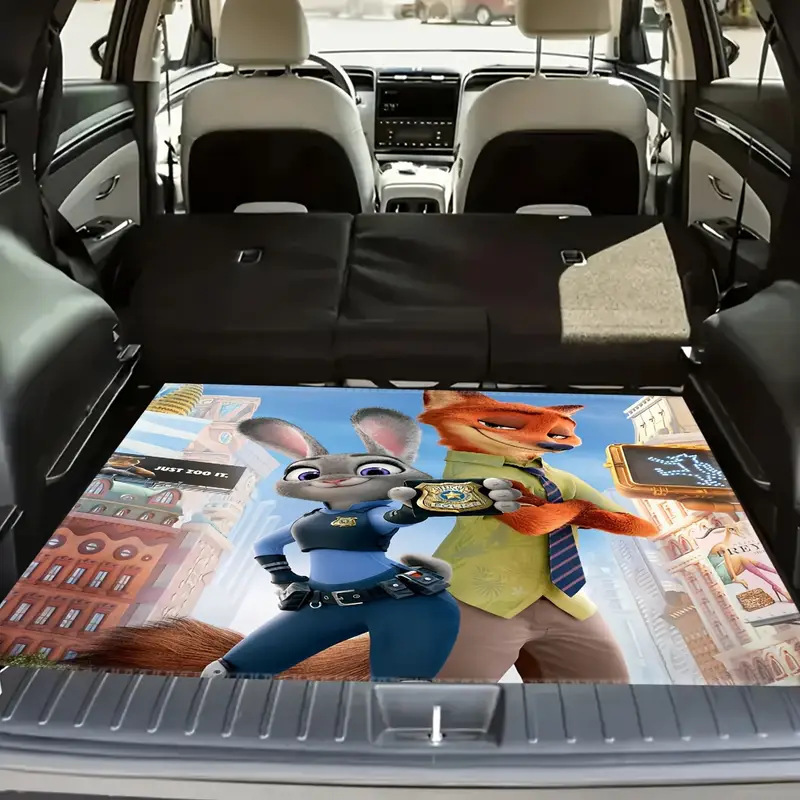 Temu Labeling Cartoon Zootopia Trunk Mat Is Stain-Resistant, Wear-Resistant and Easy to Care For. Car Floor Mats Can Be Shipped on Behalf of Others