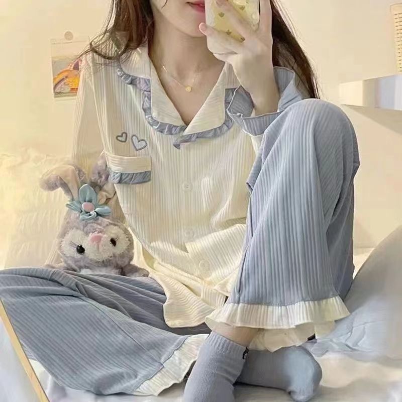 韓国版の甘いネットは春と秋の長袖のパジャマを生放送します。|undefined