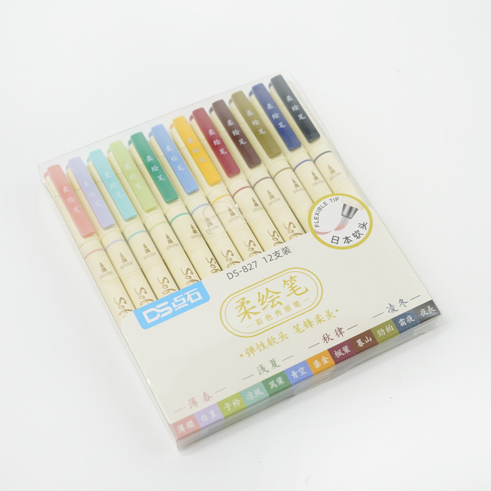 TSINGDS-827 Marcador de cabeza suave Cuenta de mano Diseño de estudiante Pintado Pintado Pintado Arte Animación Animación Acuarela