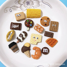仿真玉米面包饼干冰棒奶油胶手工diy发夹树脂配件洞洞鞋食玩材料