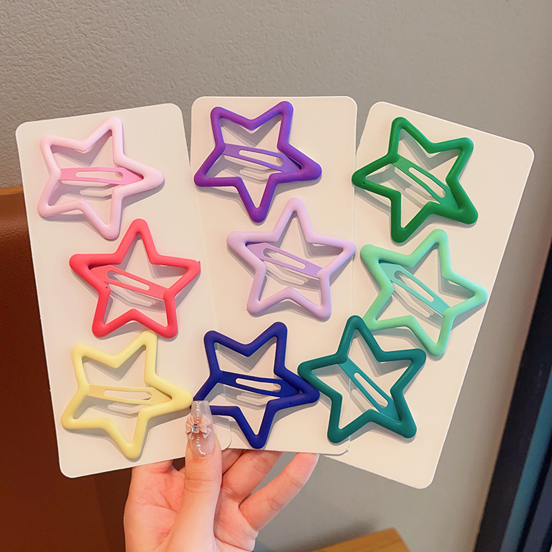 Caramelo de color estrella para niños pinzas de cabello chapa niñas lindas pinzas de cabello chapa niñas lindas caballo pequeño