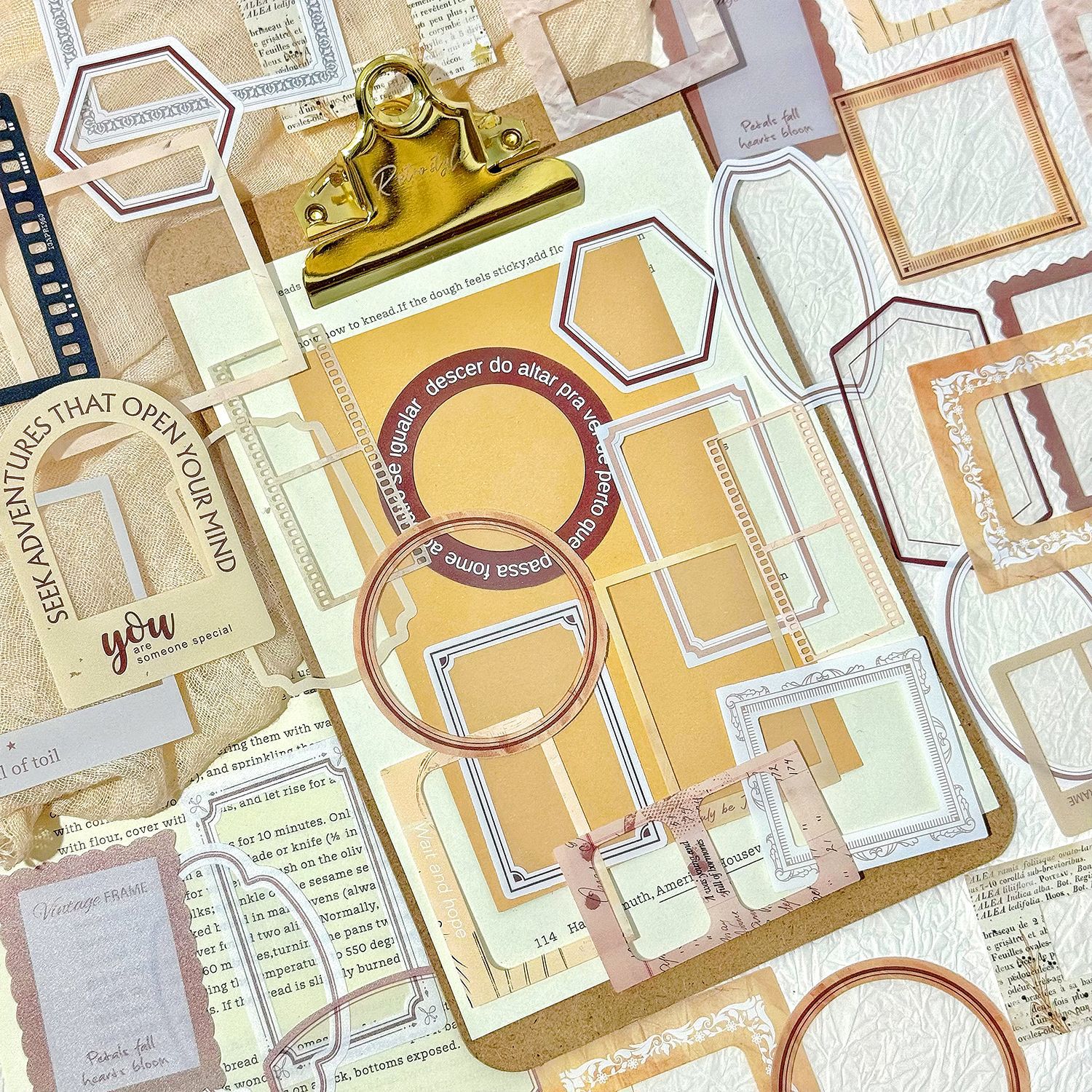 Serie de marcas de tiempo de marco de foto de pet paquete de pegatinas de tema libro de bricolaje material de libro de mano collage foto pegatinas de decoración