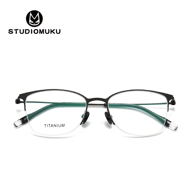 Gafas frescas de madera STUDIOMUKU, marco de espejo literario entrelazado de luz, retro y exquisito, uso de marco de gafas de titanio puro