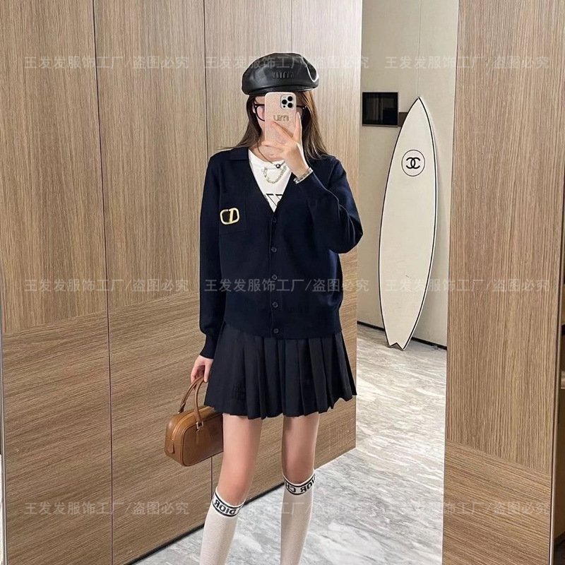 天花板版本！天奴女孩V立体金丝提花翻领版正开衫羊毛上衣外套|undefined