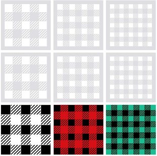 Buffalo Plaid Stencils Christmas trellis grid painting template diy holiday openwork Template