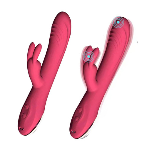 【】 Rabbit Vibration Rod Dual Motor AV Vibration Rod Female Self Pleasure Massager Rod 10 Frequency Strong Vibration Fun 
