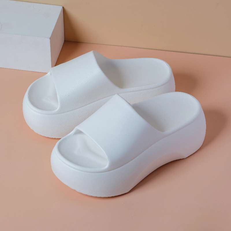 Women's Summer Thick-Soled Wear-Resistant Anti-Slip Beach Slippers, High-Bottom Eva Outer Wear, Breathable and Non-Stinky Foot Sandals