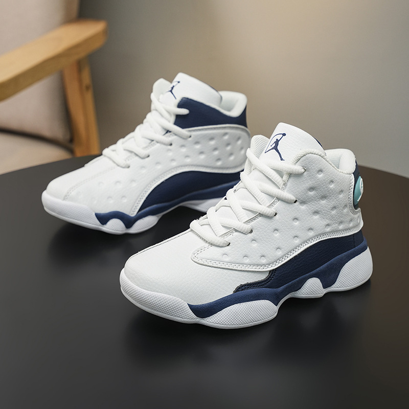 Boys' Basketball Kobe Bryant Practical White Versatile Sports Shoes for Middle and Large Children Lace-Up Non-Slip Wear-Resistant Girls' Practical Sneakers