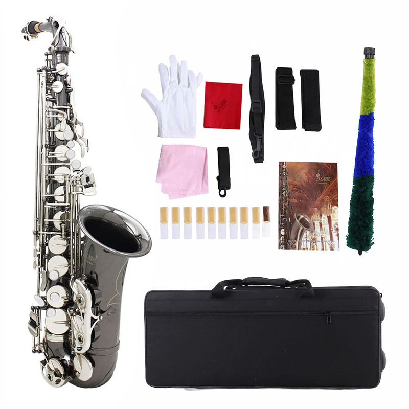 Cross-border black nickel-plated saxophone set in E-flat for beginners to play the saxophone, alto saxophone instrument Cross-border black nickel-plated saxophone set in E-flat for beginners to play the saxophone, alto saxophone instrument