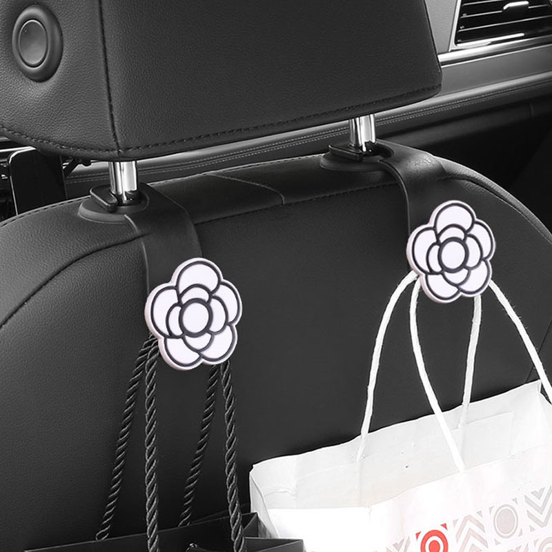 Meiyesi suministros de decoración de automóviles silla trasera gancho de coche celebridad de Internet hermoso gancho de dibujos animados almacenamiento de camelia
