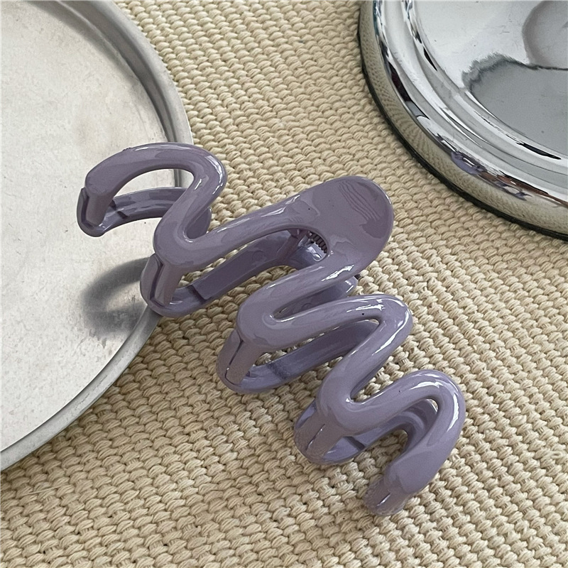 60g Weight Hair Claws Hair Accessories Type 1 Piece Quantity Holiday, Daily Occasion Plastic Material Waves, Lines Pattern Women's Gender Sweet, Korean Style Style Women's Sweet Korean Style Waves Lines Plastic Hair Claws 6