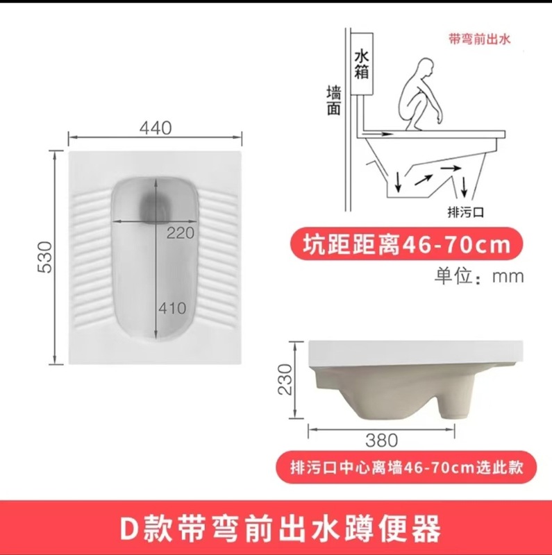 箭牌蹲便器蹲坑式水箱整套蹲厕家用卫生间厕所便池大便器防臭节水|undefined