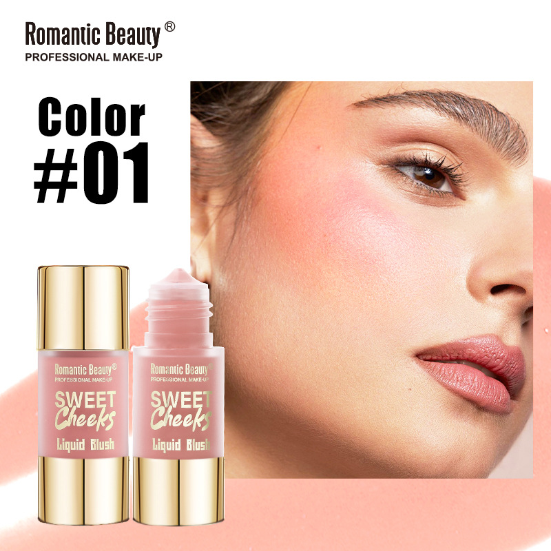 El blush líquido transfronterizo es un blush polivalente, un blush mate, un blush de color natural duradero.