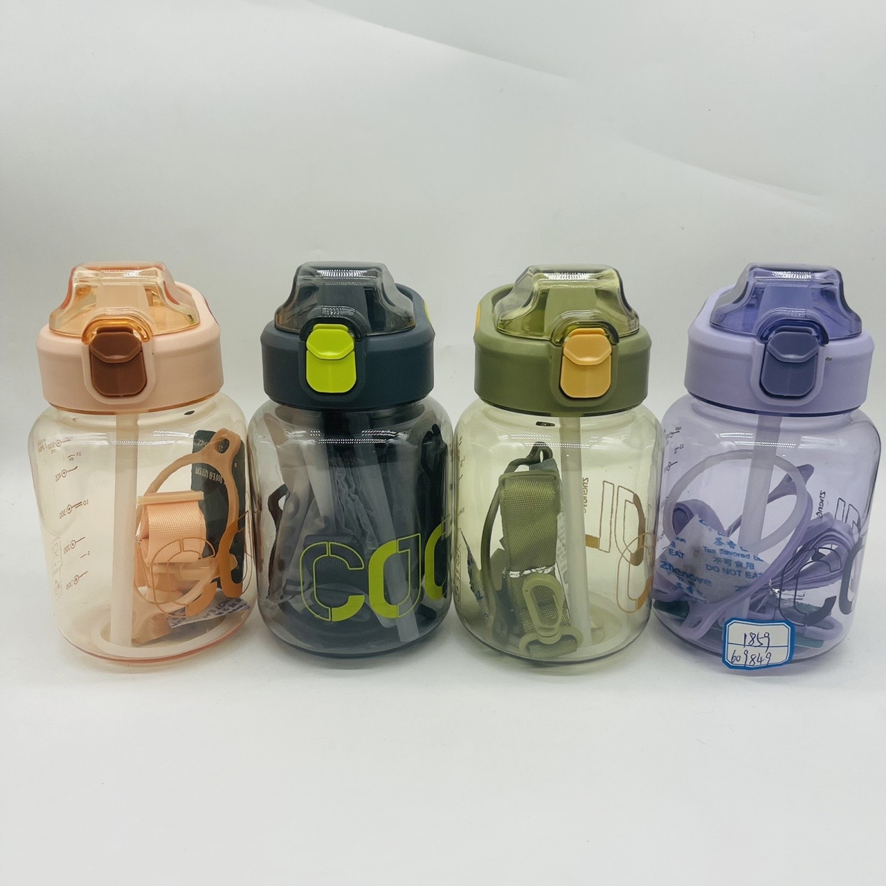 Zhengye nueva taza de agua de verano hermosa taza de estudiantes de plástico portátil de 650ml taza de paja de goma