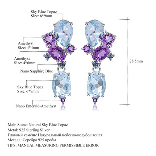 Luxury Designer Jewel Earrings Banquet Superior s925 Silver Natural Topaz Earrings Earrings