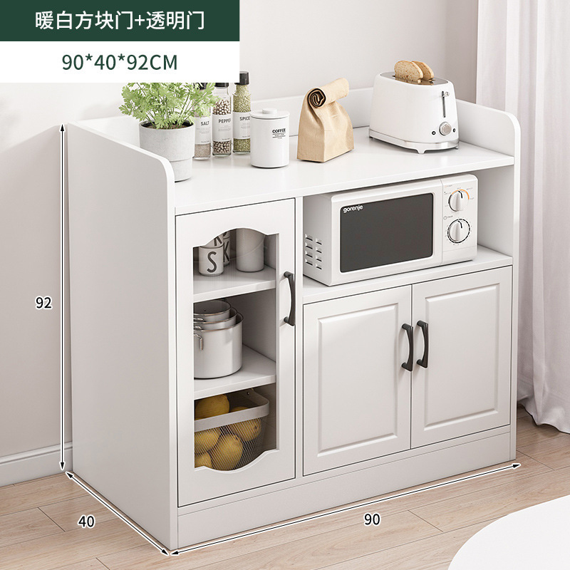 奶油风餐边柜储物柜靠墙一体茶水柜厨房橱柜家用碗柜客厅置物柜子|undefined