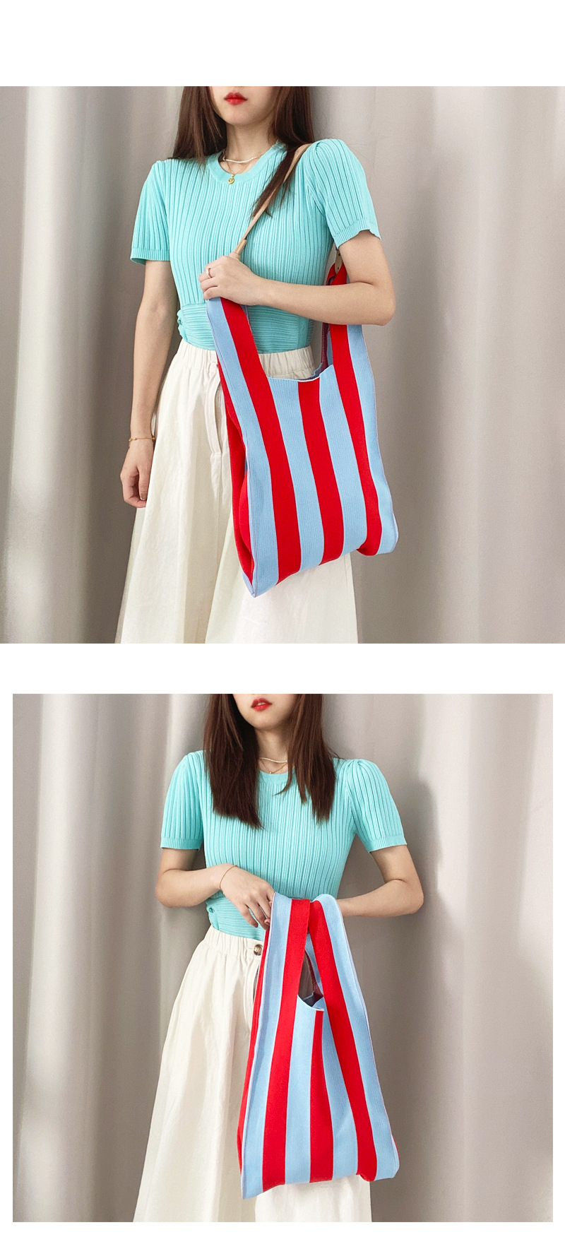 Women's Basic Stripe Polyester Shopping Bags display picture 1