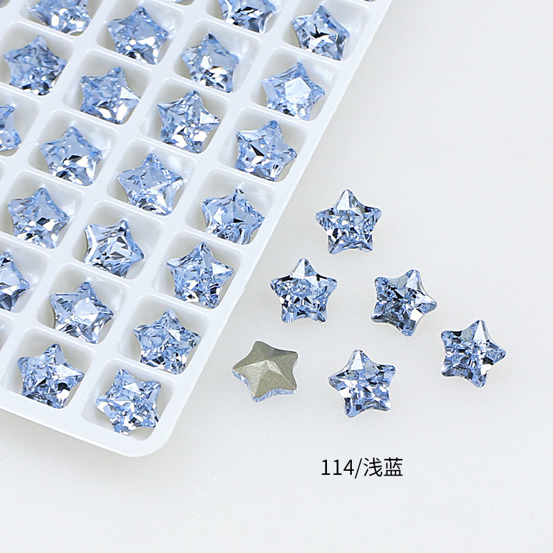 Dongzhou 6mm Fat Star Rhinestones Five-Pointed Star Nail Art Rhinestones Internet Celebrity Popular Irregular Pentagonal Pointed Bottom DIY Nail Art Decorations Dongzhou 6mm Fat Star Rhinestones Five-Pointed Star Nail Art Rhinestones Internet Celebrity Popular Irregular Pentagonal Pointed Bottom DIY Nail Art Decorations