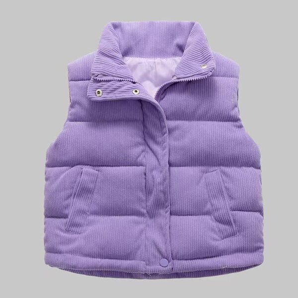 Demi-season children's corduroy vest with down for men and women