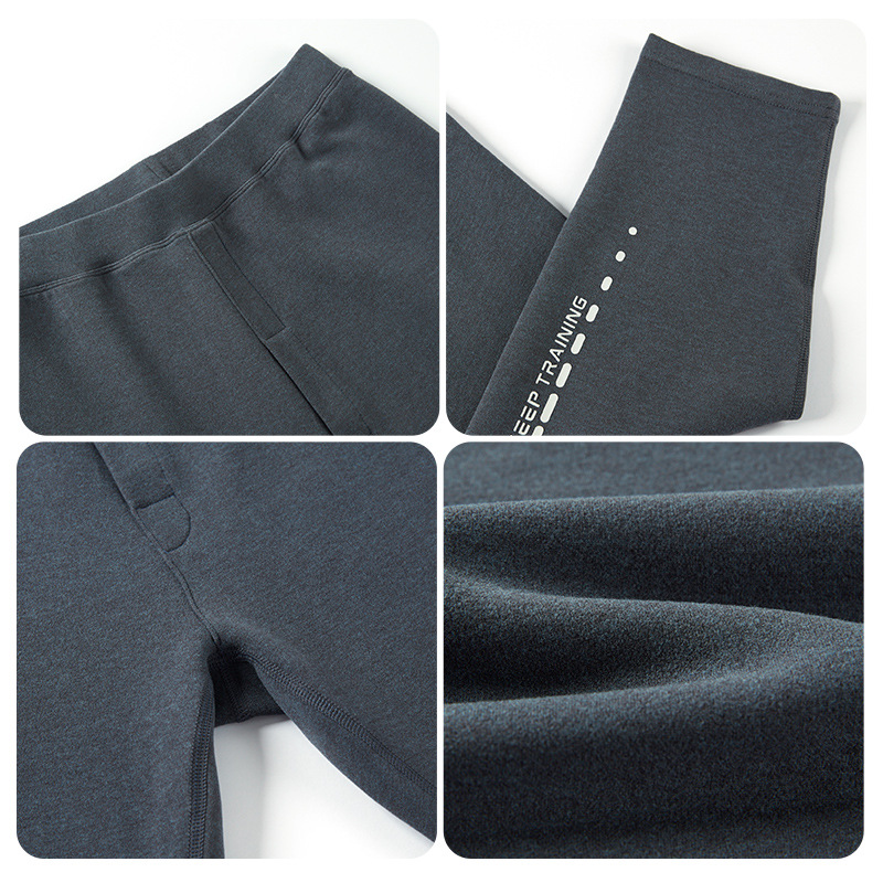 Calzoncillos largos para hombre Pantalones calientes Calefacción de piedra volcánica cintura alta ropa interior polainas hombres engrosada Otoño e Invierno Nuevo Long Johns solo