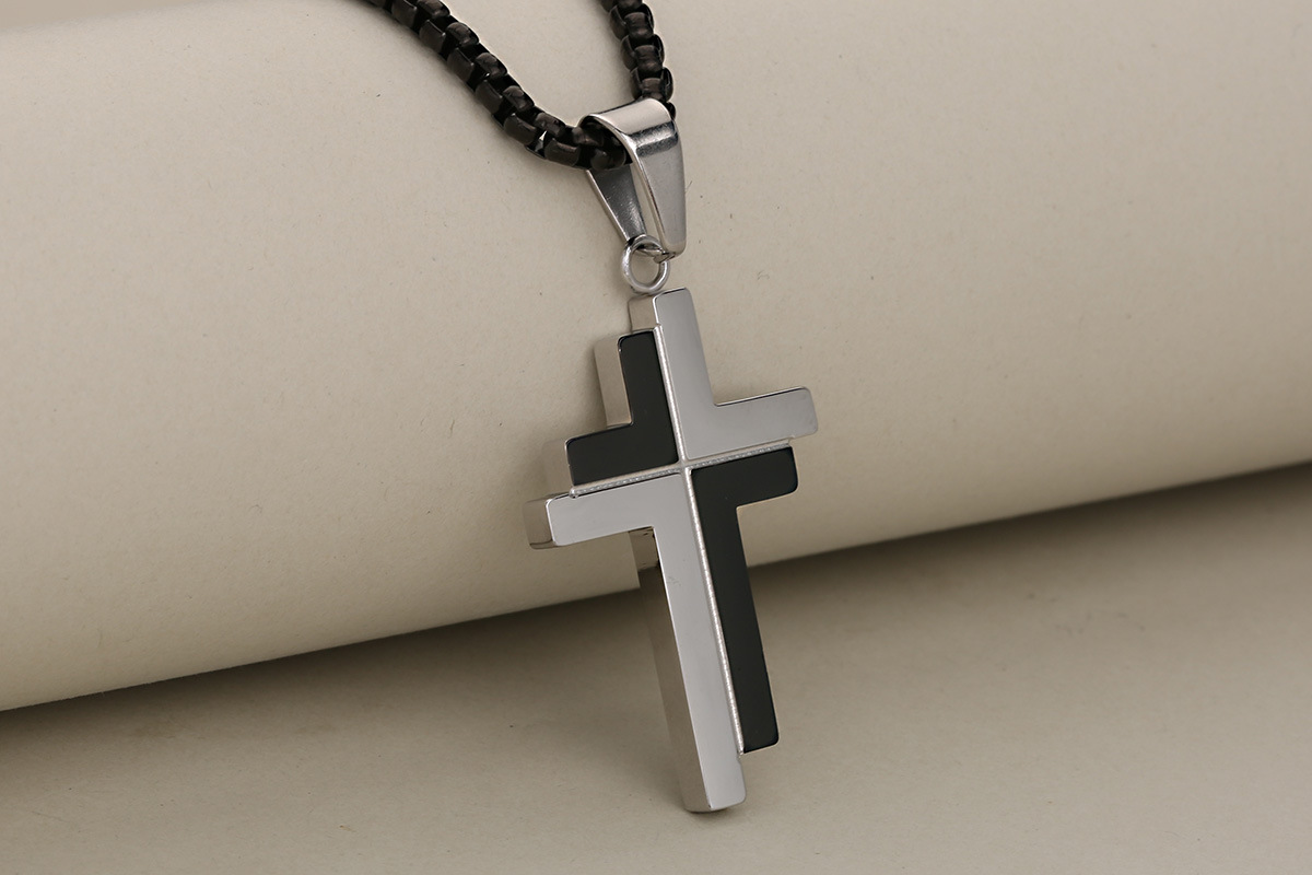 Simple Style Cross 304 Stainless Steel Mixed Metal Plating Unisex Gold Plated Jewelry display picture 4