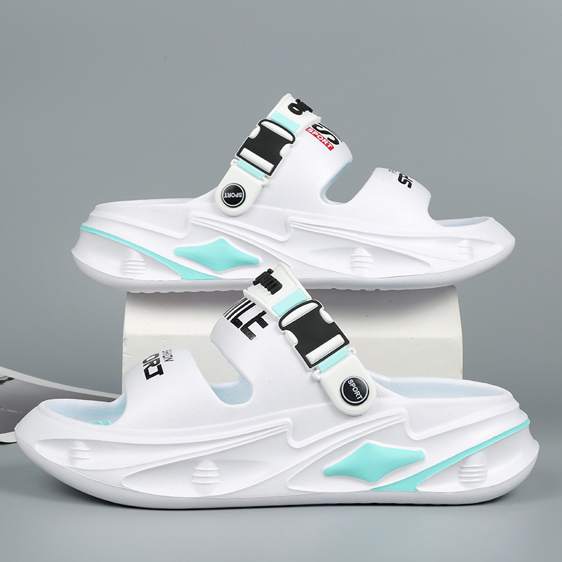 Sandalias para hombres 2024 nuevo aumento de altura amortiguador antideslizante conducir al aire libre de doble uso nadar ocio sandalones de playa