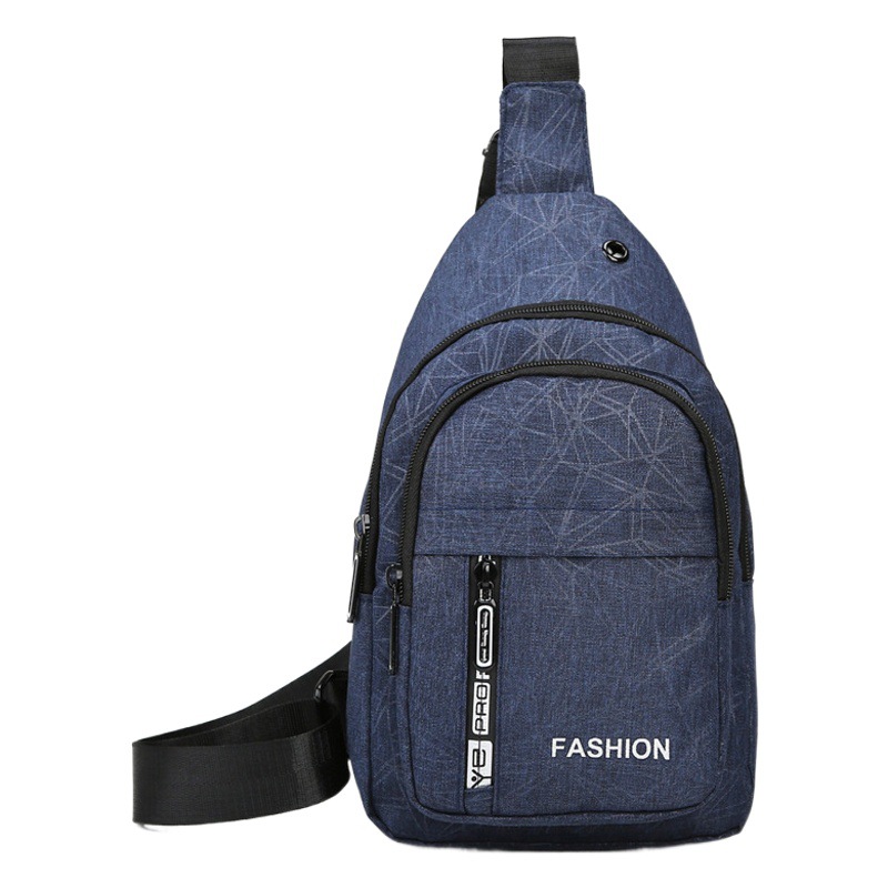 Bolso de pecho transfronterizo para hombre, venta directa de fábrica, bolso deportivo pequeño de tela Oxford informal y moderno, bolso bandolera de un solo hombro, mochila, transpirable y ligero.