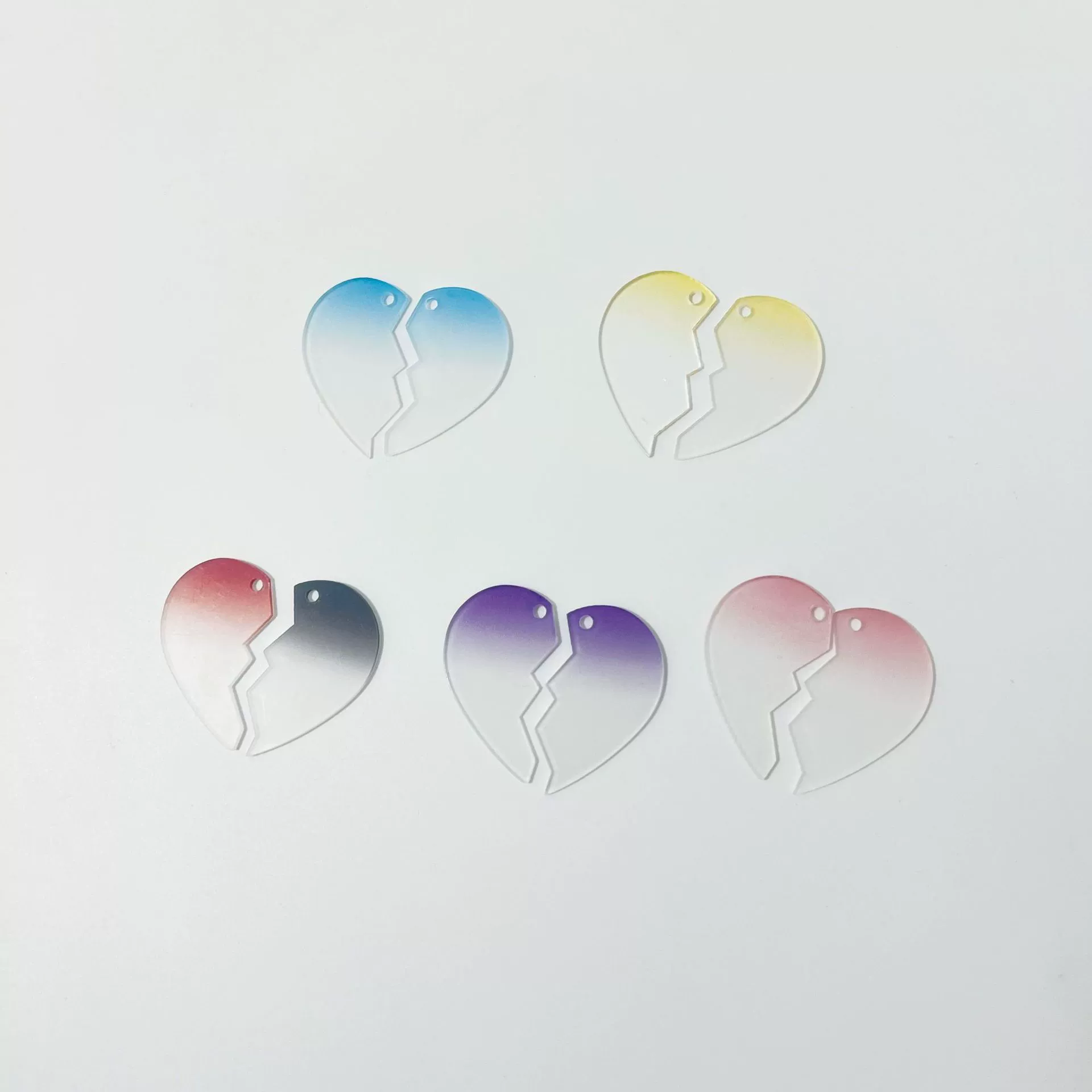 Сплит любовь Goo пластины ins любовь градиент акриловые таблетки DIY домашние любовь Bean кулон брелок