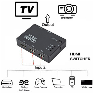 4K 3Ports HDMI Switcher 3X1 For HDTV XBOX360 DVD Projector
