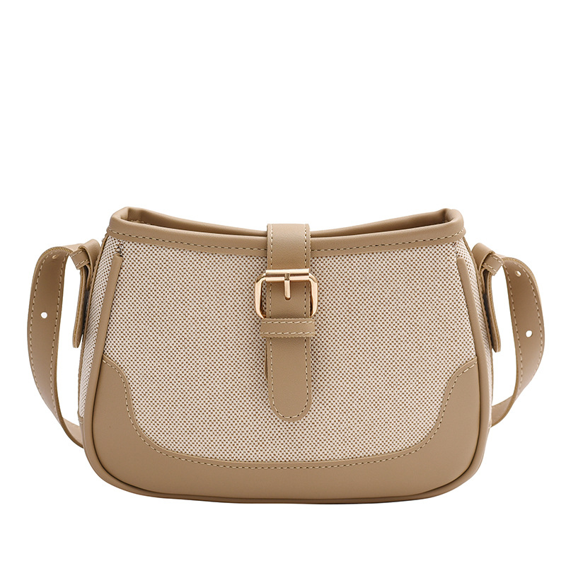 Bolso bandolera de moda para mujer 2025, nuevo bolso de lona con patchwork transfronterizo, bolso de hombro y axila, bolso cuadrado pequeño de colores modernos.