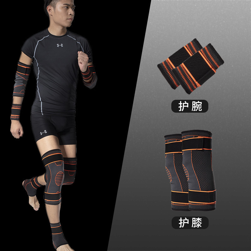 Protector de baloncesto conjunto completo de equipos deportivos para hombres rodillas entrenamiento militar táctico rodilla codo brazalete conjunto