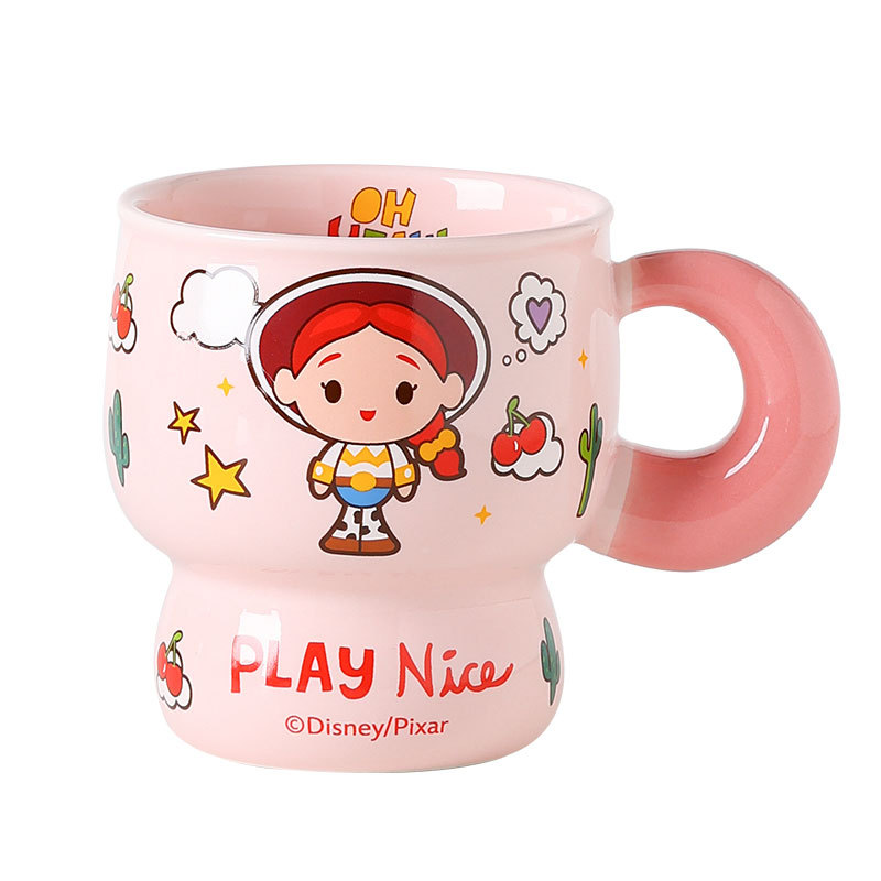 Toy Story co-branding tazas de cerámica para niños tazas de agua para parejas regalo de cumpleaños tazas de café para el desayuno para el hogar