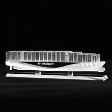 水晶集装箱船模型定制轮船货轮游轮客轮实体水晶轮船模型订做厂家
