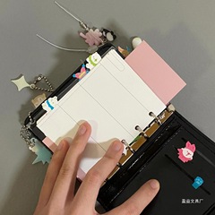 小红书同款m5黑色皮质手帐活页本简约ins风随身口袋本记事笔记本