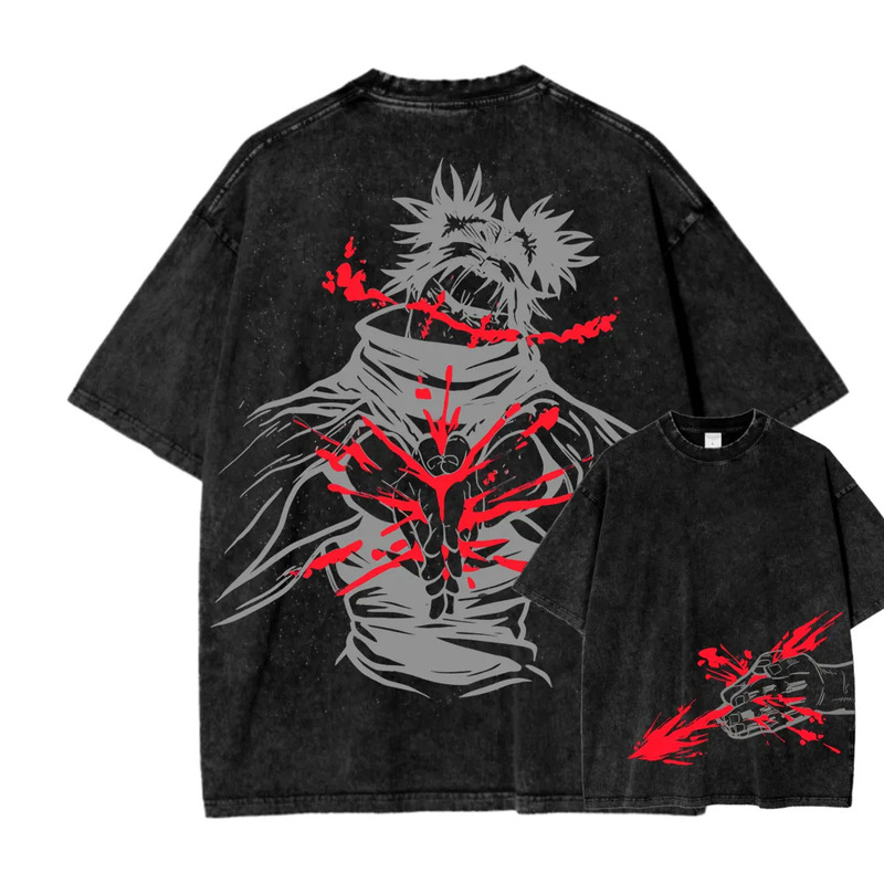 Japanese Anime Jujutsu Kaisen Choso Cool Graphic t Shirt Men Casual Manga T-Shirt Washed Vintage