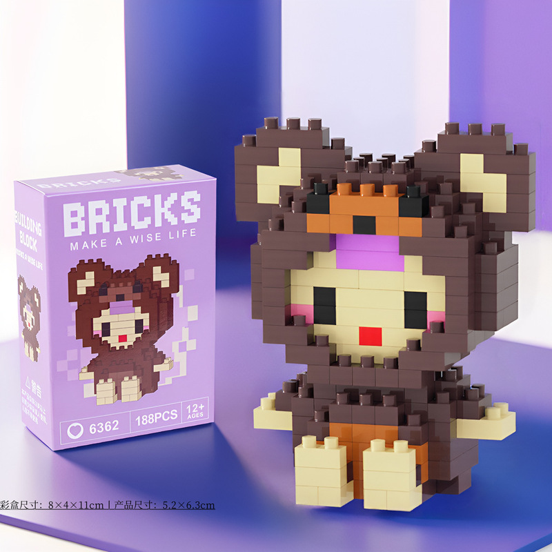 レゴビルディングブロック、小さな粒子ビルディングブロック、ステッチ漫画ブラインドボックスビルディングブロック、男の子と女の子向けの子供用知育玩具と互換性があります。|undefined