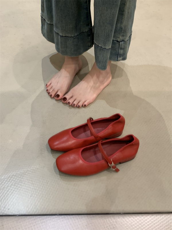 晚风复古平底玛丽珍单鞋女2025新款秋季法式配裙子温柔软底芭蕾鞋|undefined