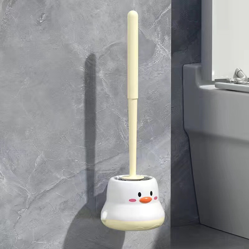 プラスチック製トイレブラシ、ロングハンドル、死角なし、バスルーム用品、多機能家庭用壁掛けトイレブラシ、ベース付き|undefined