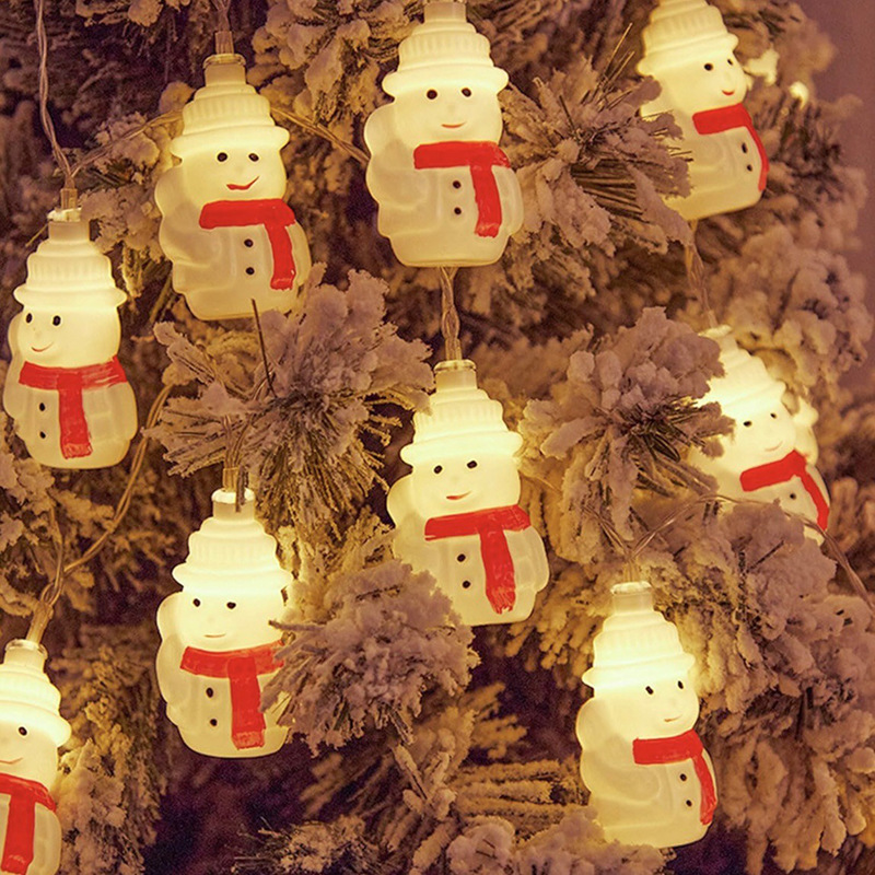 Linterna de cadena de luces de Navidad, muñeco de nieve, estrella, árbol de Navidad, habitación led, decoración de la escena del hogar, ambiente decorativo