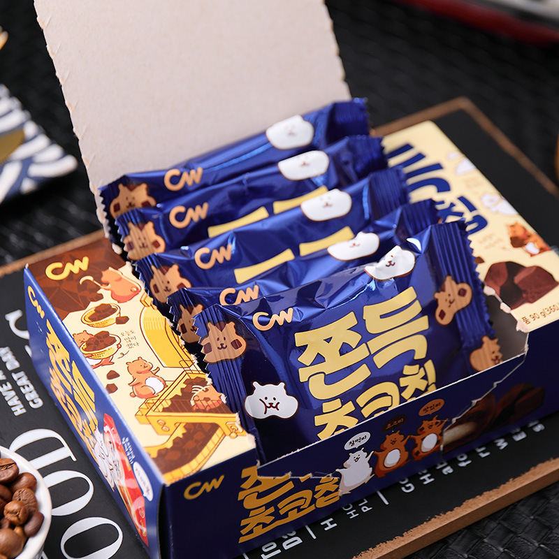 韓国輸入共同ブランドスナックCW青右チョコレート風味サンドイッチ餅もちもち青右菓子|undefined