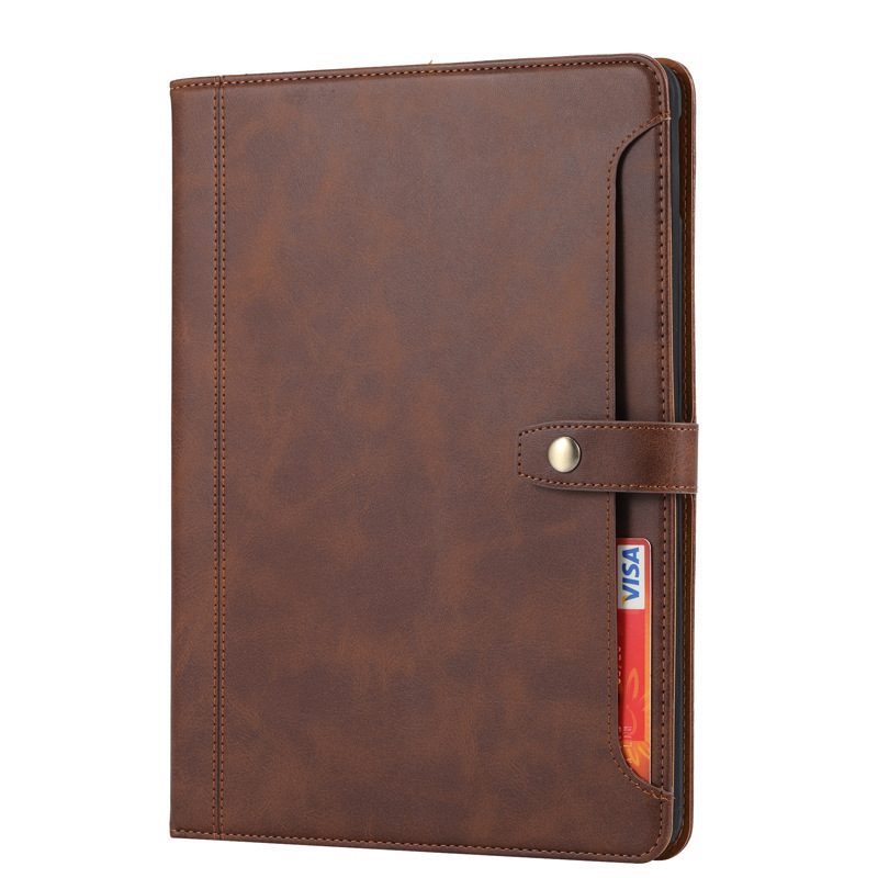 Suitable for Ipadmini6 Protective Case 2021 Retro Calfskin 10.2 External Card Pen Slot Pro11 Flip Leather Case