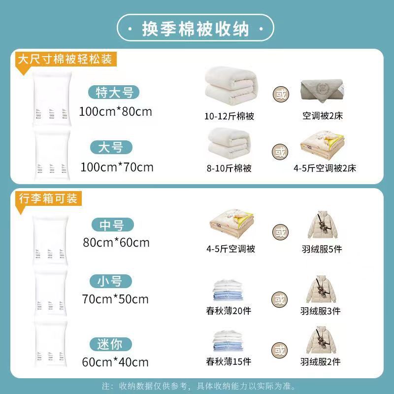 Traje de compresión de vacío bolsa edredón ropa extra grande bomba eléctrica bolsa de almacenamiento al por mayor embalaje movimiento organización bolsa