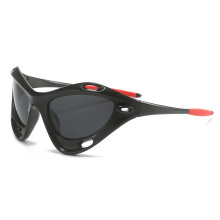 跨境新款欧美个性防风男太阳镜女Y2K猫眼 户外运动骑行时尚墨镜