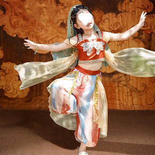 Dunhuang Feitian Han Dynasty Western Region Princess Girls Exotic Style Drum Clothing Children's Classical Dance Clothing Performance Clothing